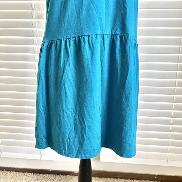 Eileen Fisher Midi Tank Dress Womens Petite Small/Medium Baby Blue Drop Waist - Picture 3 of 8